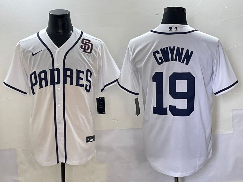 Men 2025 San Diego Padres #19 Gwynn White Game Nike MLB Jersey style 29